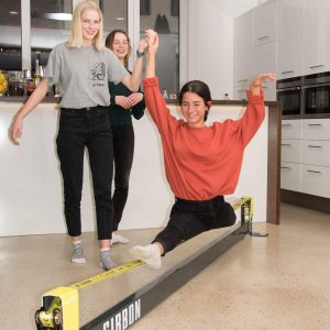 SlackRack is a solution to Slacklining without Trees or Anchors both indoors and outdoors - this image shows the product being used inside a home