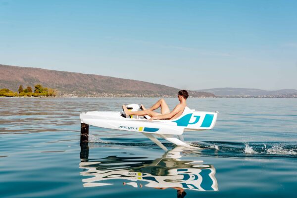 watersport using an efoil cycle to bike on water using the jetcycle max