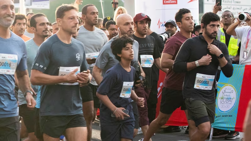 Sheikh Hamdan bin Mohammed bin Rashid Al Maktoum joined Dubai run 2024