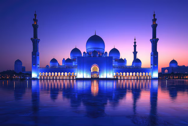 Sheikh Zayed Grand Mosque illuminated for National Day 2024
