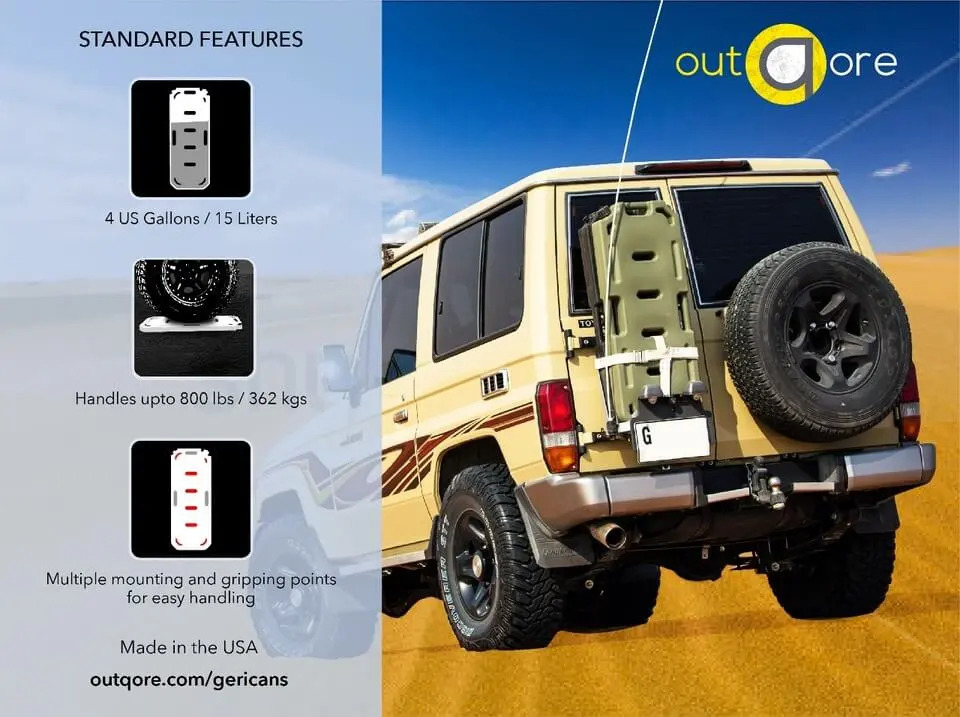 Modern Jerry can with leak-proof design | Safe fuel storage for off-roading