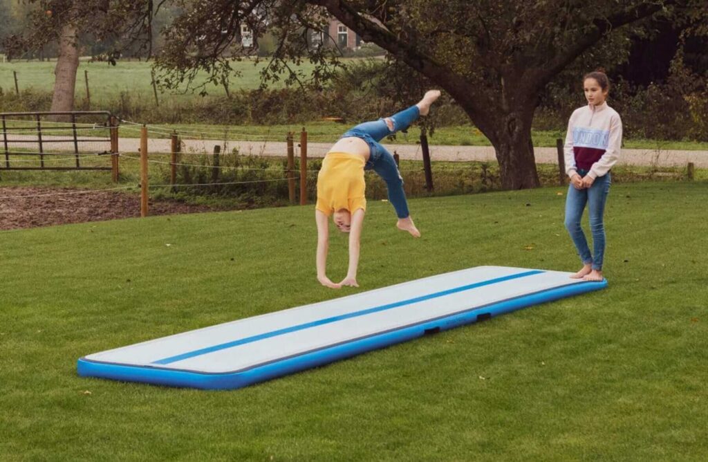 AirTrack UAE gymnastics mat in use at home training in Dubai