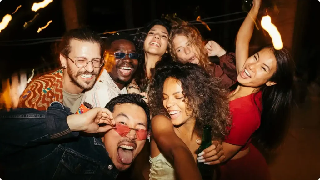 Fitness enthusiasts socializing at a networking event in the UAE.