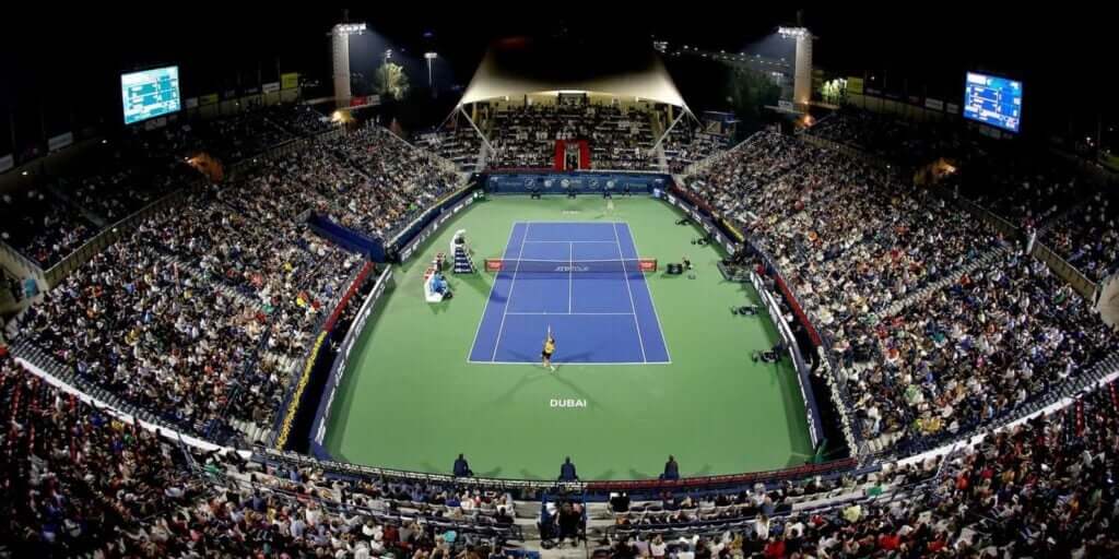 Tennis tournament in UAE demonstrating growing sports in MENA with international sports events and rising industry trends.