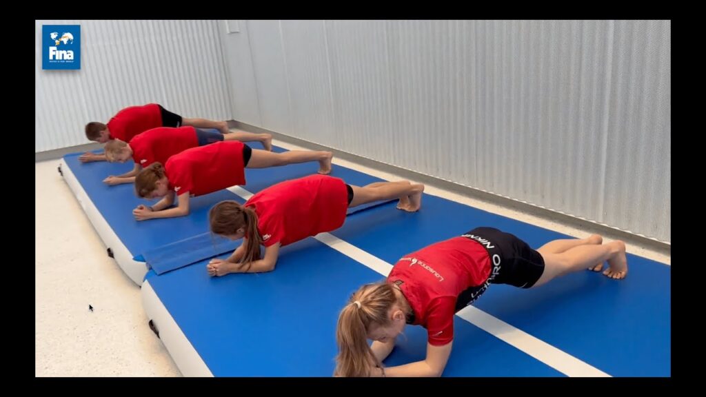 Step-by-step guide image for AirTrack exercises including single-leg balancing drills, dynamic stretching, and core stability moves.
