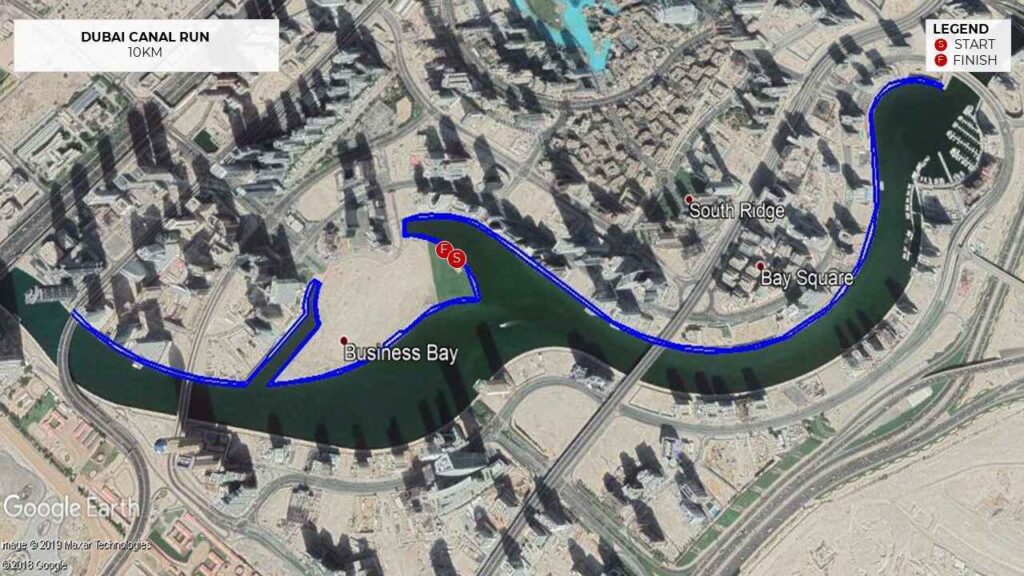 Dubai Canal Run Route Map