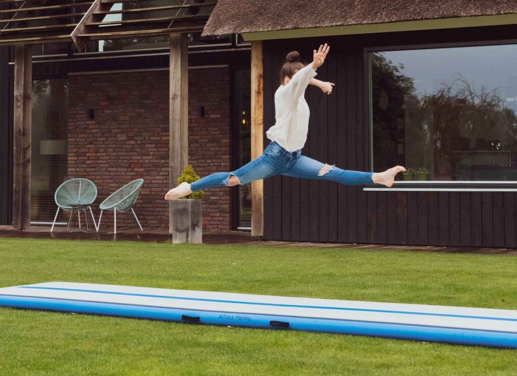 Person performing AirTrack exercises to improve flexibility and balance, showcasing the best exercises for balance.