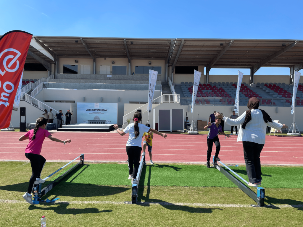 Slacklining in Dubai with a vibrant slackline community enjoying balance training